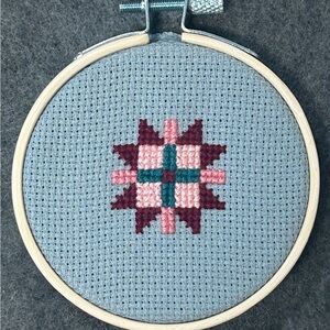 Geometric Quilt Star Cross Stitch